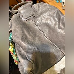 HOBO gray Leather Shoulder Bag